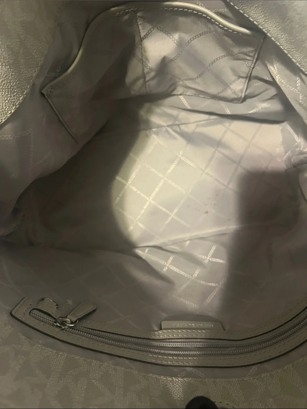 Michael Kors Two-Tone Gray/white LighyGray MK Signature Tote